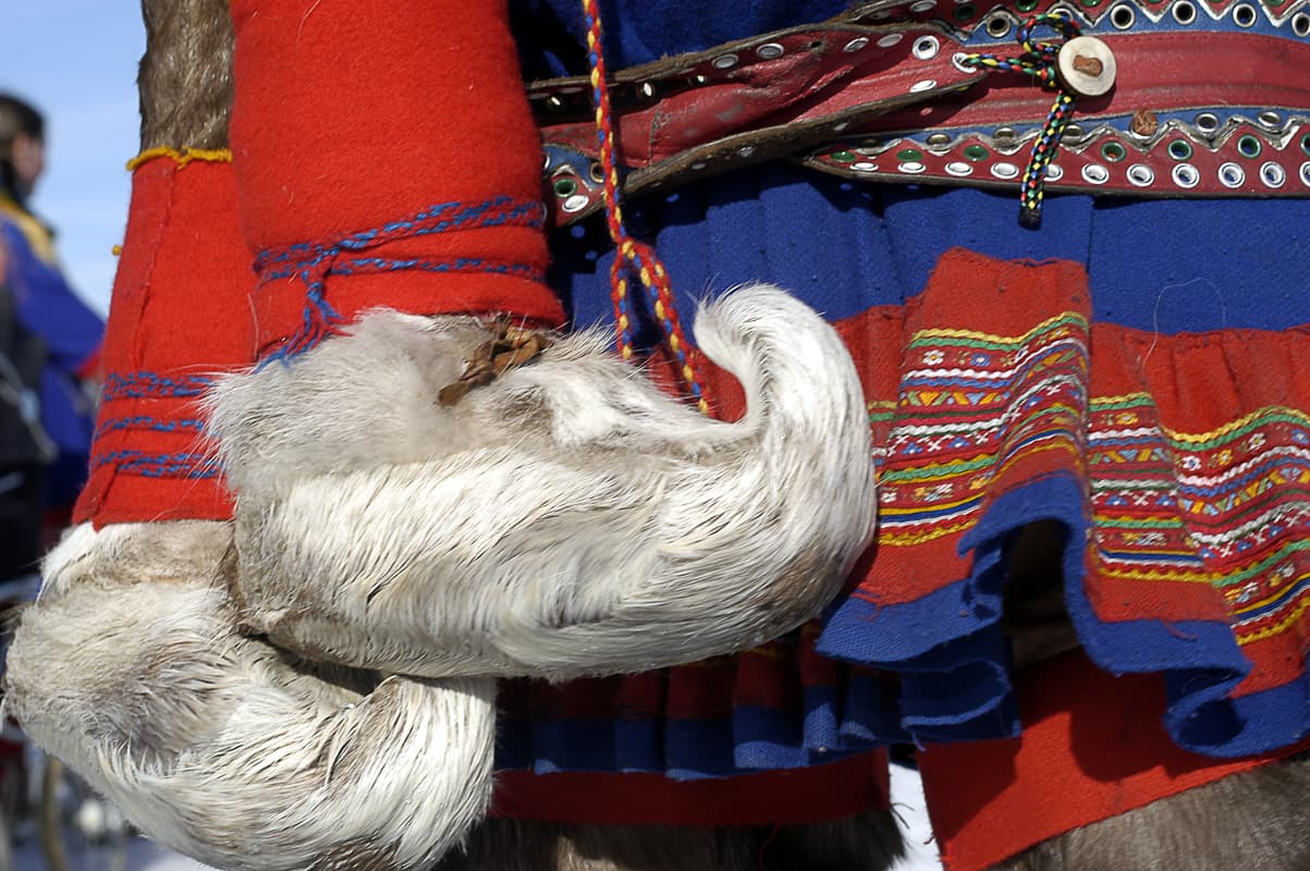 Sami Easter Festival in Kautokeino with reindeer racing and traditional gakti dress