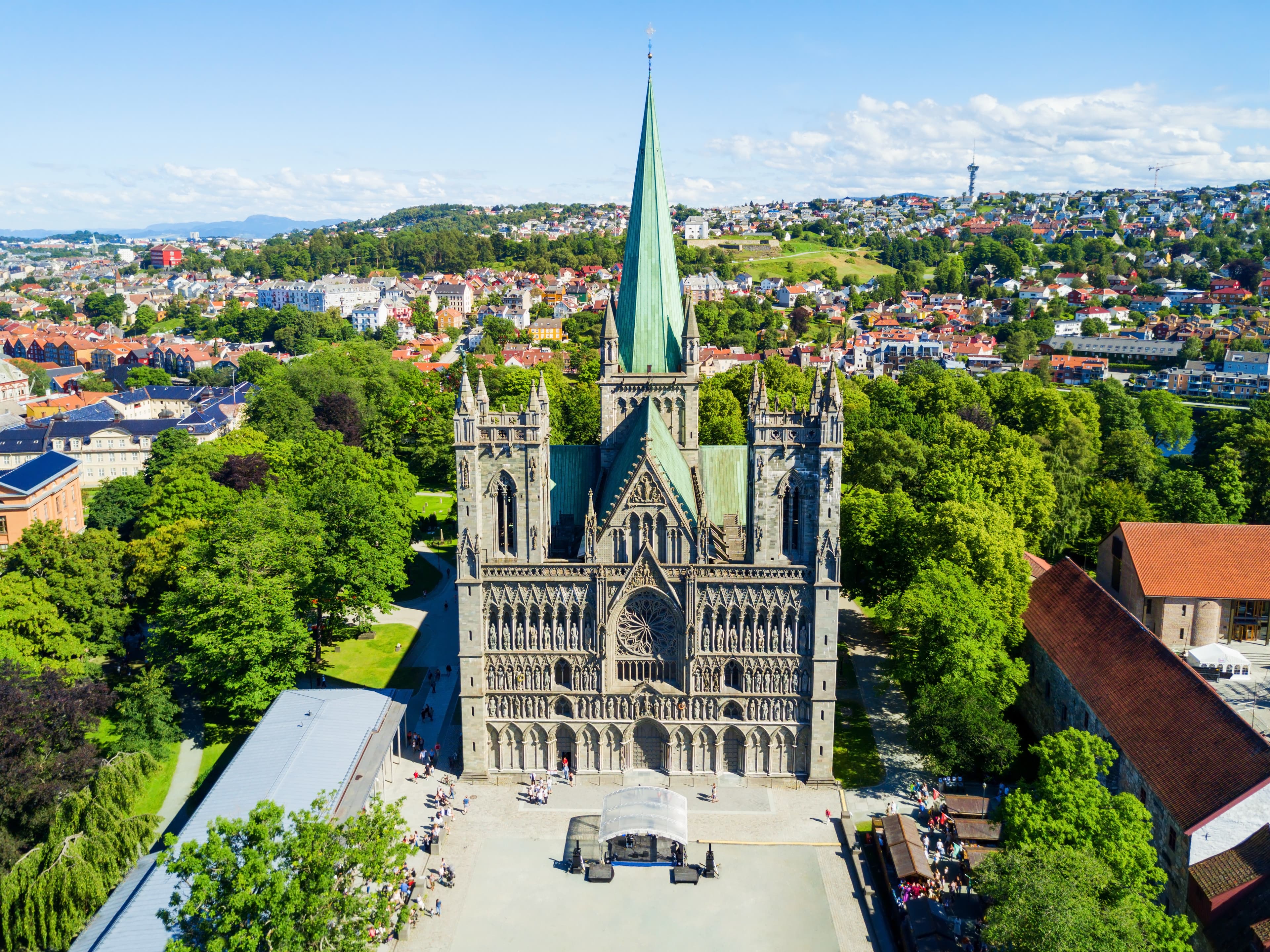 Nidarosdomen cathedral west front, Trondheim, Norway